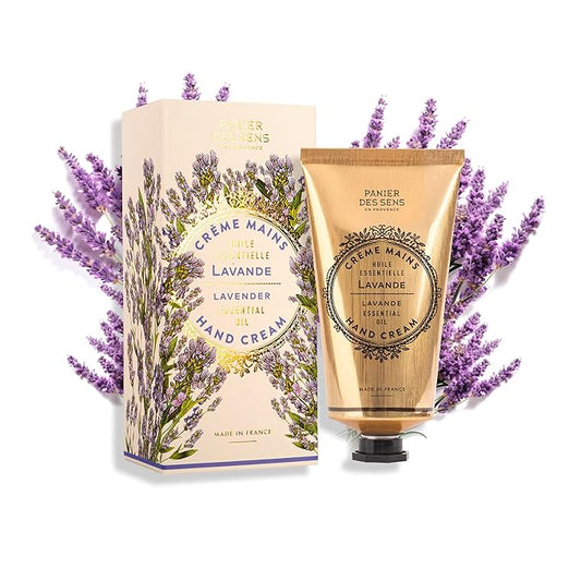 Panier des Sens - Hand Cream for Dry Cracked Hands - Lavender Hand Lotion with Shea Butter & Olive Oil - Vitamin E Skin Moisturizer with 97% Natural Ingredients - Made in France, 2.5 fl oz