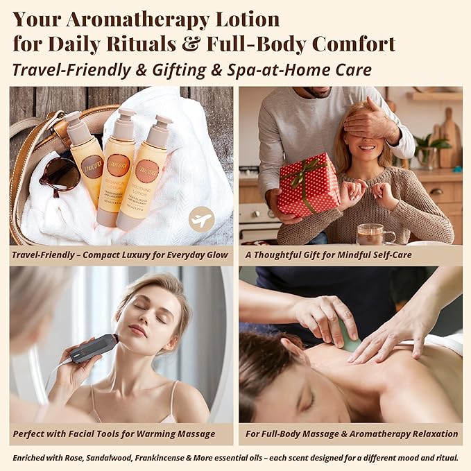 Rose & Fir Aromatherapy Lotion – Lightweight Botanical Moisturizer for Body & Massage, Gentle Warming Care with Forest Rose Aroma for Relaxed Self-Care, 3.4 fl oz / 100 ml