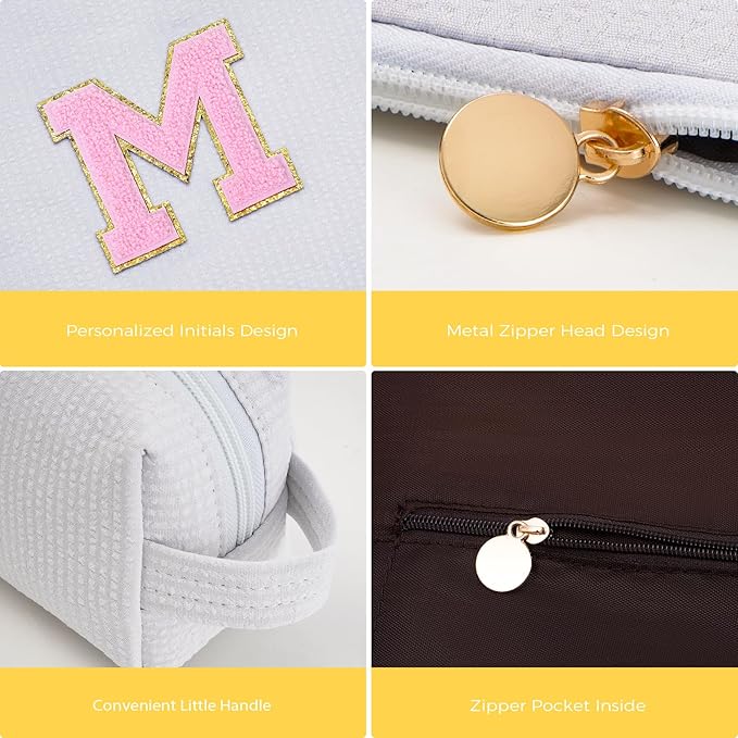 Mothers Day Gifts for Mom,Mum Gifts from Daughter,Birthday Gifts for Wife Sister Her,Mother in Law Gift,Mama Gifts Idea,Makeup Bag Set Cosmetic Bag - White,M