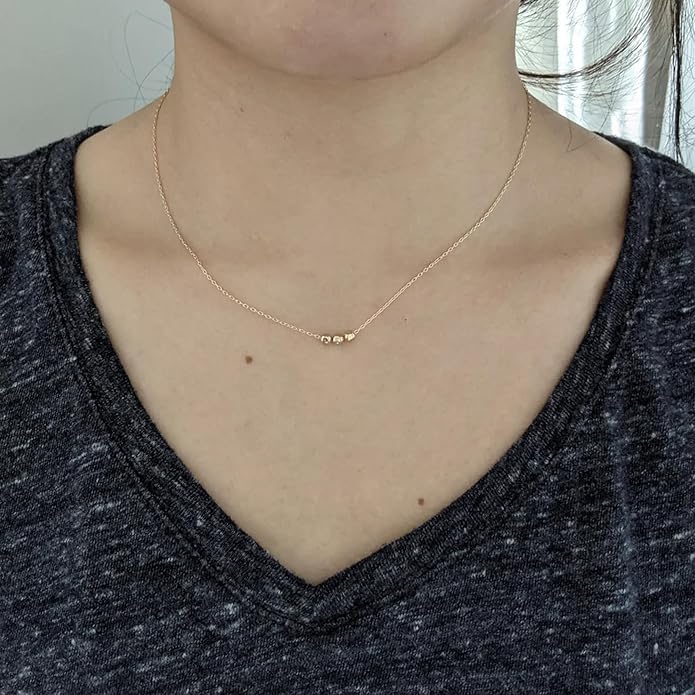 Dainty Gold Heart Necklace for Women - 14K Gold/Silver Plated Cute Heart Handmade Disc Circle Bee Choker Adjustable Necklace for Women Trendy Jewelry