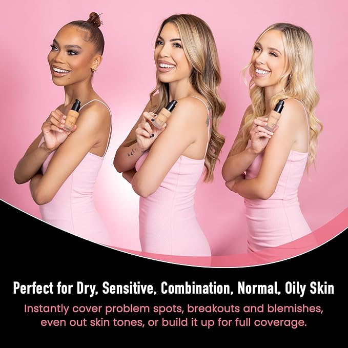 Frankie Rose Cosmetics Matte Perfection Foundation Makeup – Long-Lasting, Hydrating Foundation for Semi-Matte Finish - Foundation Full Coverage for All Skin Types - (Cocoa Butter) 1.0 US fl oz / 30 ml