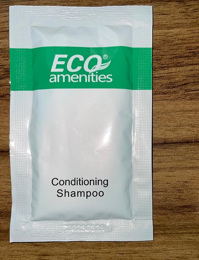 ECO Sachet Individually Wrapped Toiletries, Travel Size Bulk Shampoo and Conditioner 2in1 10ml (100 pk) Mini Hotel Toiletries Conditioning Shampoo 2in1 | Travel size Toiletries