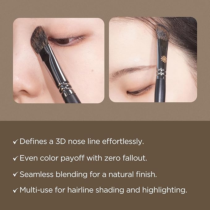 Piccasso 201 Nose Shading Brush – Soft Hair Makeup Brush for Nose Shaper and Face Makeup, Small Angled Brush for Precise Contouring and Blending, Korean Professional Beauty Tool for Daily Use