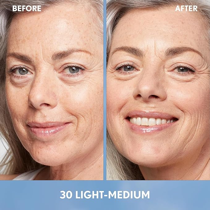 Covergirl Simply Ageless Skin Perfector Essence Foundation, 30 Light-Medium,Tinted Skincare Makeup Hybrid, Sheer Tint, Radiant Finish, Glowy Finish, Vegan Formula, 1.0oz