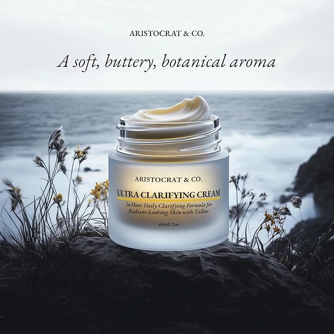 Ultra Clarifying Cream – Grass Fed Precision Blend Amish Tallow Body Butter for Face & Skin, Toning Whip for Skin Elasticity, Smooth & Radiant Skin, Nourishing Texture Boosting Balm, 2oz