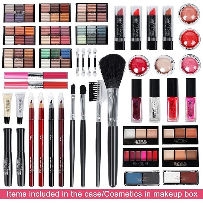 All-in-One Makeup Kit Gift Set Women Full Set Carry All Professional Make up Kit With Makeup Bag Lipgloss Lipstick Concealer Blush Foundation Face Powder Eyeshadow Palette Cosmetic Palette #2