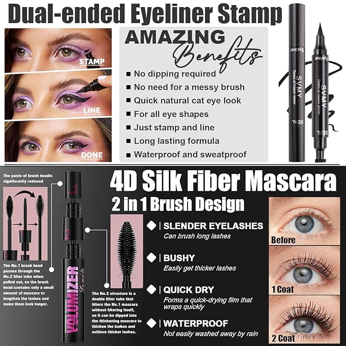 All in One Makeup Kit,Includes Naked Eyeshadow,Liquid Foundation,CC Cream,Lipstick Set,Mascara,Makeup Brush,Makeup Sponge,Eyebrow Powder,Eyebrow Soap,Eyeliner Stamp, Primer,Contour Stick,Cosmetic Bag