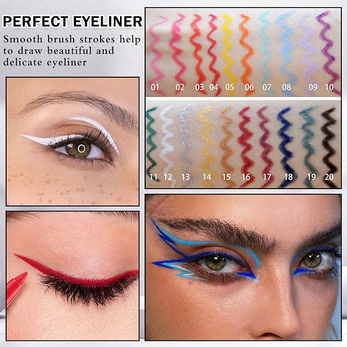 3-Piece Red Eyeliner Pencil Set - Waterproof, Retractable, Easy to Use Eyeliner Pens for Women - Dark Red