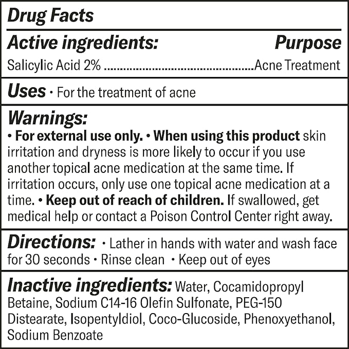 Geologie 2% Salicylic Acid Unscented Face Wash | Fragrance-Free Facial Cleanser for Men & Women | Acne & Oil Control | Non-irritating, Deep Cleansing & BHA Exfoliating Face Wash | 2-Pack