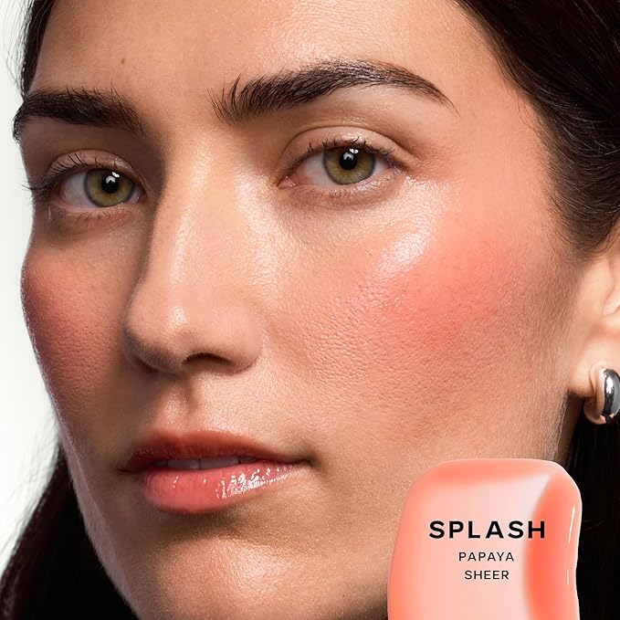 Saie Glossybounce - Hydrating Lip Gloss and Tinted Lip Oil Hybrid with Hyaluronic Acid & Jojoba Oil for Non-Sticky, Ultra-Shiny, Plump & Soft Lips - Everyday Makeup Essential - Splash (.17 oz)