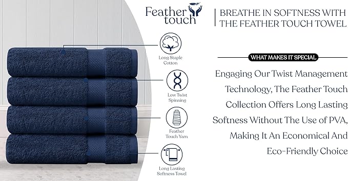 Delara Organic Cotton Luxuriously Plush Bath Sheet Pack of 4 | GOTS & OEKO-TEX Certified | Premium Hotel Quality Towels | Feather Touch Technology|650 GSM Long Staple|Soft, Quick Dry & Ultra-Absorbent