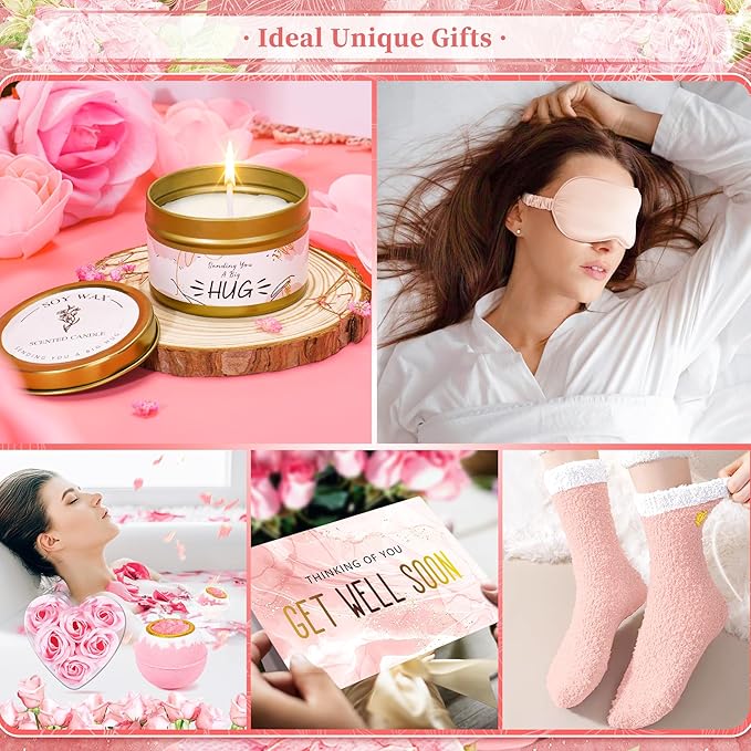 14PCS Get Well Soon Gift Baskets for Women, Birthday Baskets, Get Well Soon Gifts for Women After Surgery, Birthday Thinking of You Mothers Day Gifts for Mom Her Friend Sister Wife