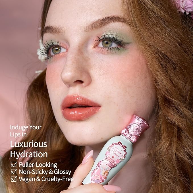 Flower Knows Seashell Fairytales 5 Pack Makeup Gift Set,Lip Glaze*1+Lip Gloss*1+Eyeshadow*1+Hair Clip*1+Gift Box*1,Perfect Makeup Gift for Girls & Women