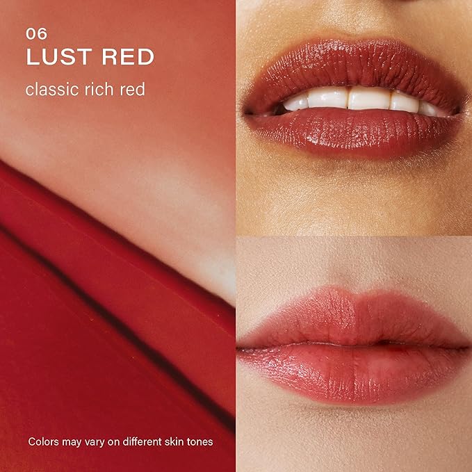 Melixir Vegan Lip Butter #06 Lust Red, Hydrating Tinted Lip Balm Stick, Bee-Free, Petrolatum-Free, Plant-Based With Shea Butter, Nourishing Care for Dry, Chapped Lips, Natural Finish