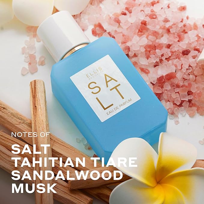 Ellis Brooklyn Salt Eau de Parfum, Travel Spray, Fragrance For Women with Ambergris, Tahitian Tiare, Ylang Ylang & Sandalwood - Tropical - Vegan, Cruelty-Free Paraben-Free,10ml / 0.33 Fl Oz
