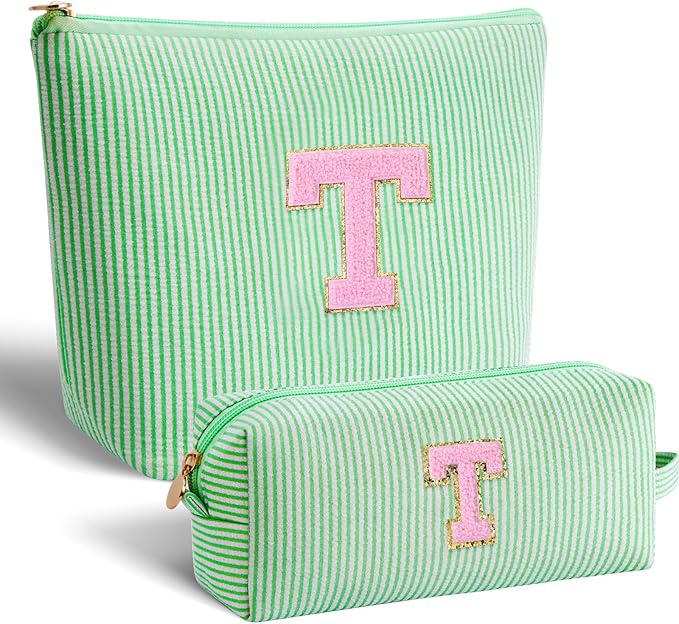 Teacher Appreciation Gifts,Thank You Gifts from Students,Birthday Teacher Retirement Gifts for Women,Teachers Day Gift Ideas,Makeup Bag Set Cosmetic Bag - Green,T