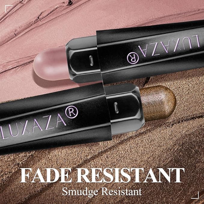 Neutral Eyeshadow Stick Makeup 6PCS Set, Brown Nude Metallic Shimmer Matte Cream Eye Shadow Palette Eyeliner Brightener Pencil Crayon, Halloween Makeup - BROWN CANYON