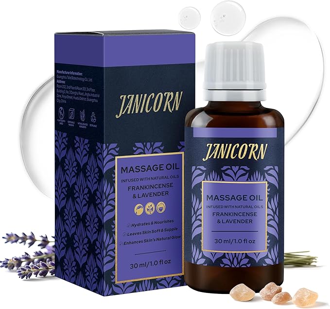 Frankincense & Lavender Aromatherapy Oil for Face & Body Massage – Plant-Based Blend for Nourishing Care, Resinous-Floral Aroma for Calming and Grounding Self-Care Rituals, 1 fl oz / 30 ml