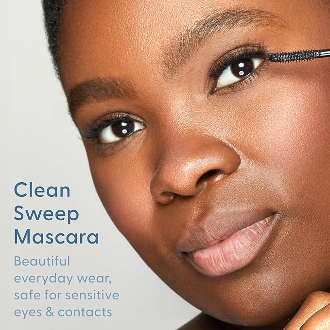 Clean Sweep Mascara – Hypoallergenic Mascara For Stronger Longer Lashes – Ophthalmologist Developed - Nourishing, Gentle & Safe for Sensitive Skin - Vegan, Cruelty-Free, Clean Ingredients