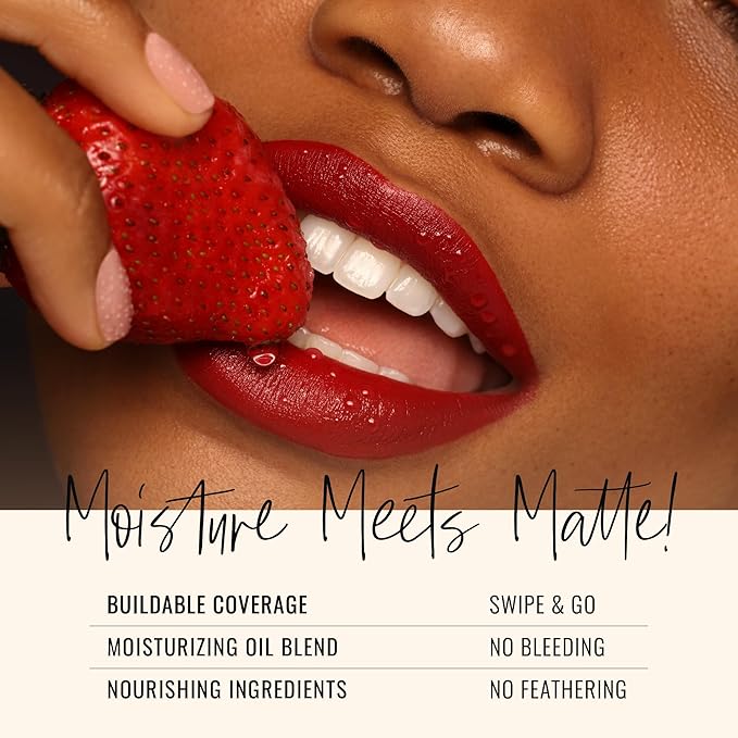 Runway Rogue 90s Vibe Lipstick, Moisturizing Matte Nude/Light-Rose Lipstick, ‘Booked Out’