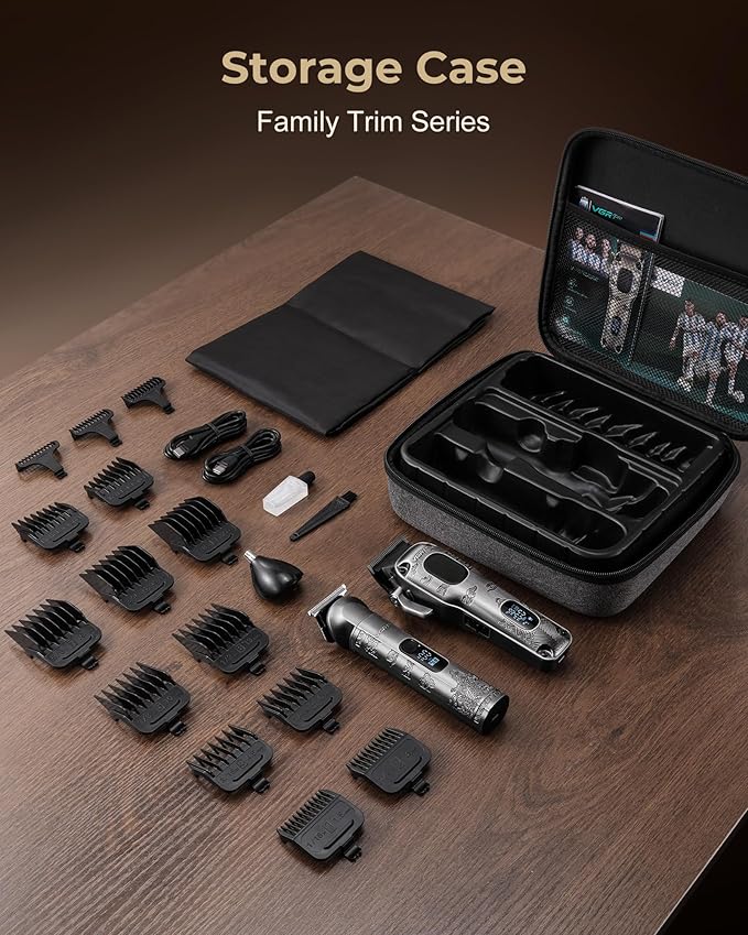 Hair Clippers for Men Professional, Cordless Hair Clippers for Hair Cutting, Mens Clippers and Trimmers Set, Electric Hair Trimmer for Men with Package Box (Gray)