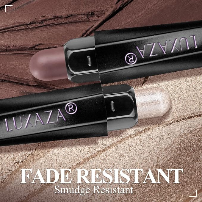 10PCS Eyeshadow Stick,Shimmer And Matte Neutral Brown Eye Shadow Sticks Pencil Crayon, Eye Brightener Stick With Crease-proof Formula,Waterproof & Long Lasting