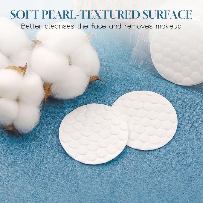 Travel Size Cotton Rounds Individually Wrapped Cotton Rounds Bulk Makeup Cotton Pads Soft for Most Skin Types Personal Care Kit Hotel Amenities (2 Pcs/Set, 100 Sets in Total)