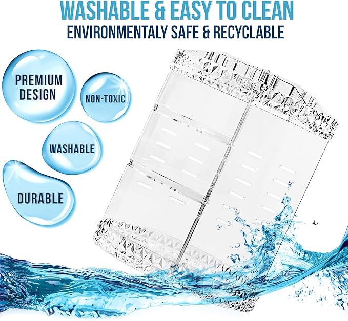 Sorbus 360 Rotating Makeup Organizer - Spinning cosmetics organizer, Adjustable Shelves for Make Up, Perfume & Toiletries - Acrylic Makeup Organizer for Vanity, Bathroom, Bedroom, Closet [Clear]