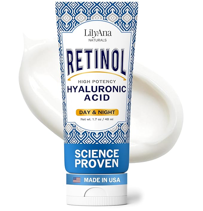 LilyAna Naturals Anti Aging Retinol Face Cream for Women – Wrinkle & Neck Cream for Firming, Retinol Moisturizer for Face with Hyaluronic Acid, Hydrating Night Cream for Fine Lines, Collagen Boost