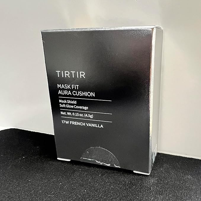 [*Mini Size*] TIRTIR Aura Glow Silver Cushion | Korean Cushion Foundation, (#17W French Vanilla, 0.15 Fl Oz)