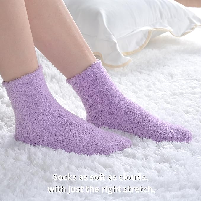 JOOJA Cozy Birthday Get Well Soon Gift Basket Care Package for Women with Blanket, Fuzzy Socks, Eye Mask, Headband Cozy Essentials - Lavender