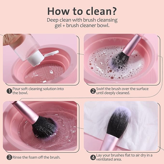 Travel Makeup Brush Set Mini Makeup Brushes For Foundation Concealer Eyeshadow Blush Blending & Buffing Liquid Cream Powder 6PCS Travel Size Complete Function Cosmetic Brushes Kit with Case