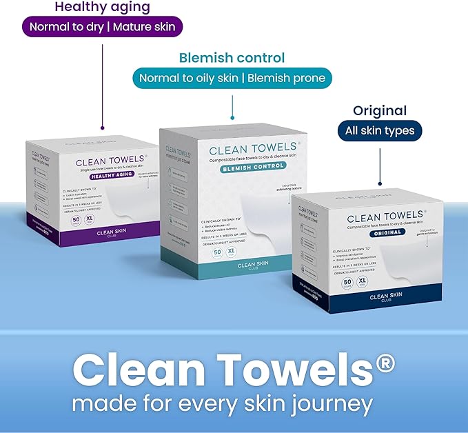 Clean Skin Club Clean² Pads 2.0 [New & Improved Edges] Guaranteed Not to Shed & Tear, Unique Triple Layers, Textured Side & Ultra Soft Side, Organic Disposable Cotton, Pair with Makeup Remover 2 Pack