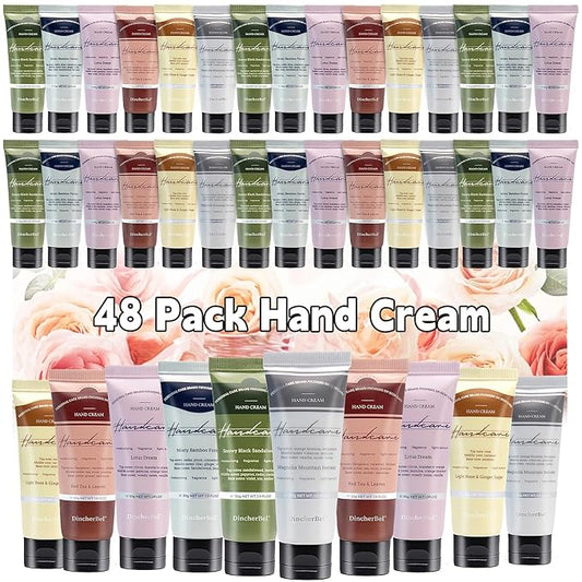 DincherBel 48 Pack Hand Cream Set - Travel Size Moisturizing Scented Hand Lotion for Dry Skin, Ideal Holiday Gift for Women