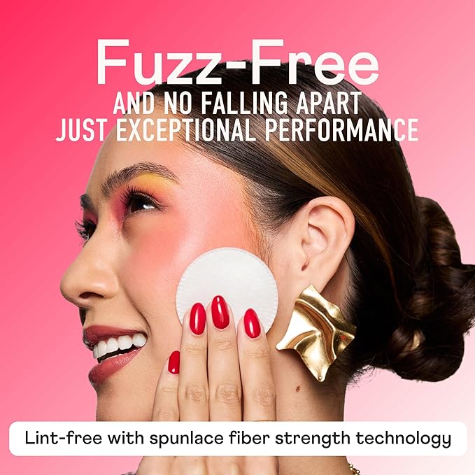 Swisspers Smooth Moves Ultra-Luxe Premium Cotton Rounds, Hypoallergenic Makeup Remover Pads for Sensitive Skin, USA Made, Vegan, Lint-Free, Paraben Free, 100 Count