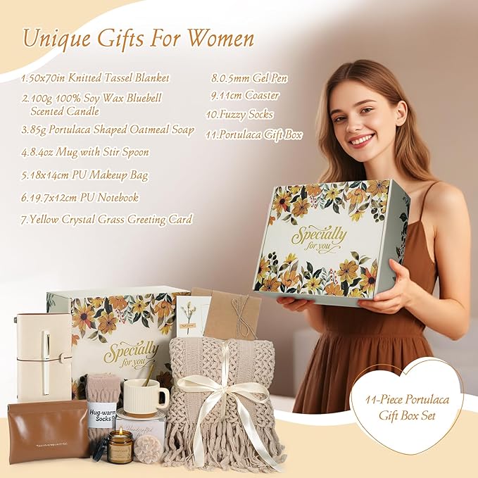 Self Care Gifts for Women Get Well Soon Gift - Sympathy Gift Baskets for Women Care Package, Birthday Gifts Thinking of You Inspirational Christmas Gift for Mom Her Friend Sister Wife Coworker