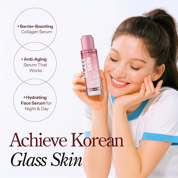 Hello You Collagen Face Serum with Ceramide - Dermatologist Tested, Anti-Aging, Korean Skin Care - Hydrates, Improves Skin Barrier, Promotes Glass Skin, Reduces Fine Lines & Wrinkles - 1.69 Fl Oz