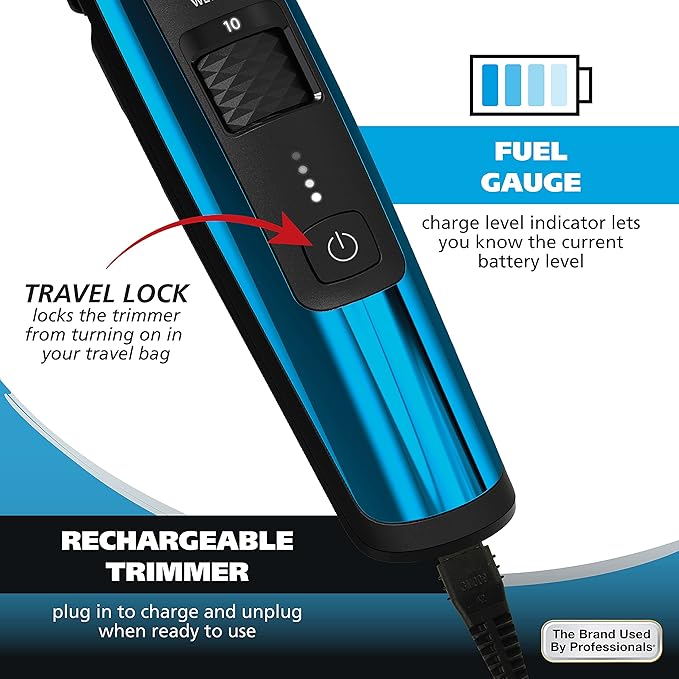 Wahl Manscaper® Total Body Grooming and Your Hair Down There Rechargeable Deluxe Hair Trimmer and Shaver with Safe-Touch Detachable Stainless Steel Precision Blades - Model 5708