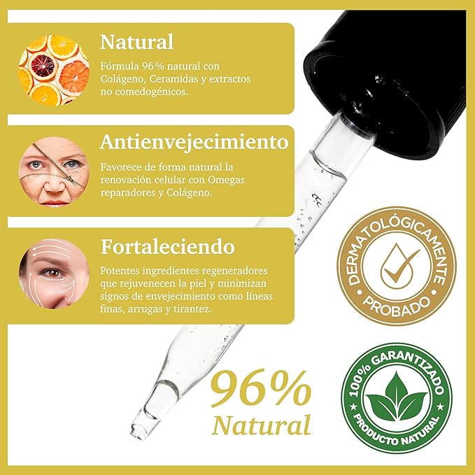 MADE IN USA 96% NATURAL COLLAGEN Facial Serum for Ultra Firming Lifting Anti Aging Plumping Skin with Ceramide Vitamin E 30ml 1fl oz - PURIFECT by Symphonty Beauty - Non Irritaging Formula (Collagen)