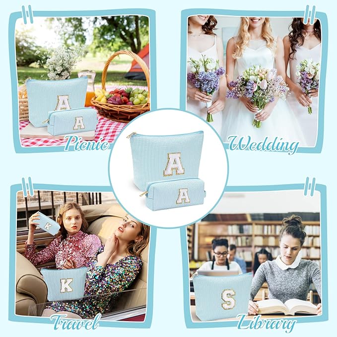 YOOLIFE Gifts for Women & Girls, Teen & Birthday Gifts, Personalized Initial Makeup Bag