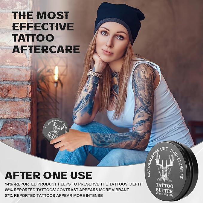 Tattoo Balm & Aftercare Cream- Color Enhancement that Revives Old Tattoos, Hydrates New Tattoos, Made With Clean Ingredients + Petroleum Free, Daily Tattoo Lotion Moisturizer & Brightener
