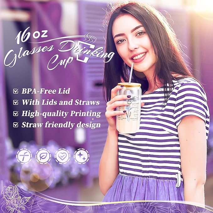 Christian Gifts For Women Faith - Inspirational Religious Birthday Gifts, Purple Spiritual Baptism Baskets For Mom, Grandma, Wife, Mothers, Best Friend, Sister,Catholic&Encouragement Birthday Baskets