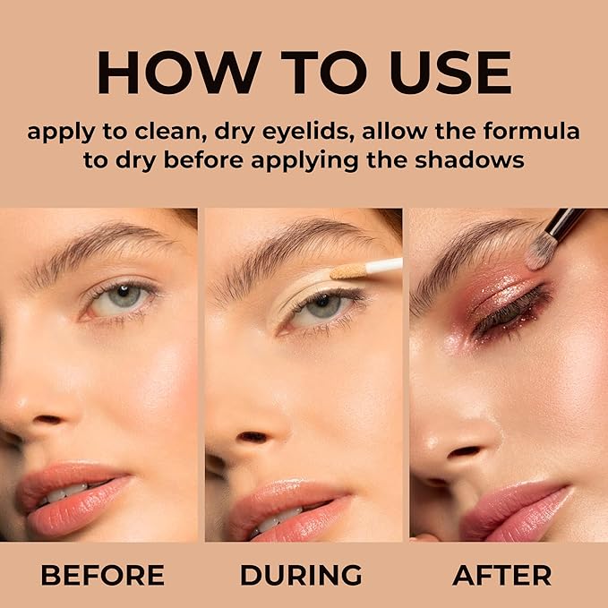 Insta Eyeshadows Base - Universal Colours - Clear, Waterproof, Vegan, Cruelty-Free, Made for Long-Lasting Wear - For Any Skin Tone and Type - 10 ml