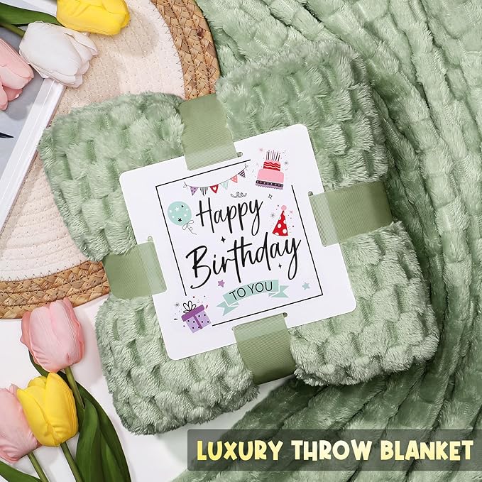 Birthday Gifts for Women Friendship, Unique Happy Birthday Gifts Basket for Mom Her Best Friend Sister Wife Girlfriend Coworker, Luxury Self Care Box Vanilla Coconut Relaxing Spa Gifts Set w/ Blanket