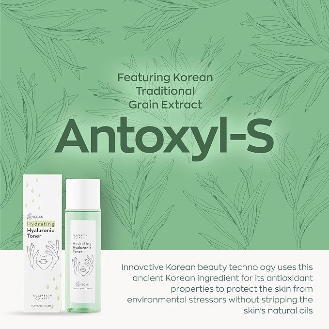 Elizabeth Mott Hydrating Hyaluronic Toner - 2‑in‑1 Serum & Toner Hyaluronic Acid & Antoxyl Extract - Lightweight Korean Skincare for Hydration, Pore Minimizer & Glow – Vegan & Cruelty-Free, 150 ml