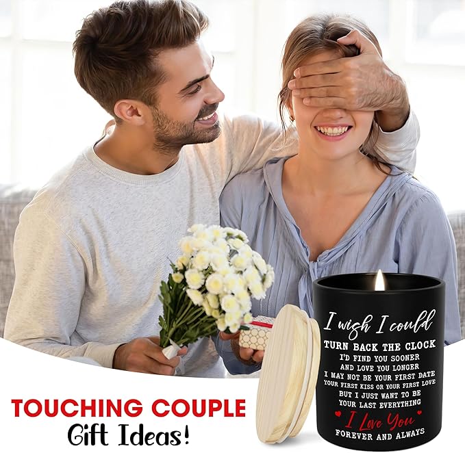 TEEZWONDER Christmas Anniversary Wedding Gifts for Women Men - Long Lasting Vanilla Lavender Candle 10 oz - Birthday Romantic Gifts for Him Her Girlfriend Wife, Boyfriend Husband Birthday Gift Ideas