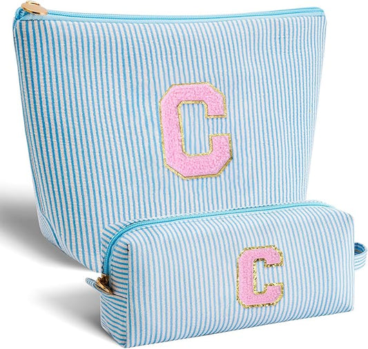 Customized Mothers Day Gifts - Birthday Gift for Mom,Gifts From Daughter,Mother in Law Gifts,Mama Gift Idea,Makeup Bag Set Cosmetic Bag - Blue,C