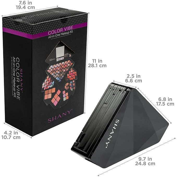 SHANY All in One Color Vibe Makeup Set - 80 Eyeshadows, 20 Lip Colors, 10 Eye Creams, 5 Eye brow makeup, 5 Concealers color corrector, 5 Blushes, 5 face powders and Makeup Mirror.