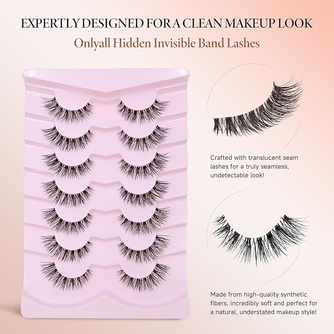 Onlyall Wispy Lashes Natural Flared False Eyelashes Fake Lashes WD-4