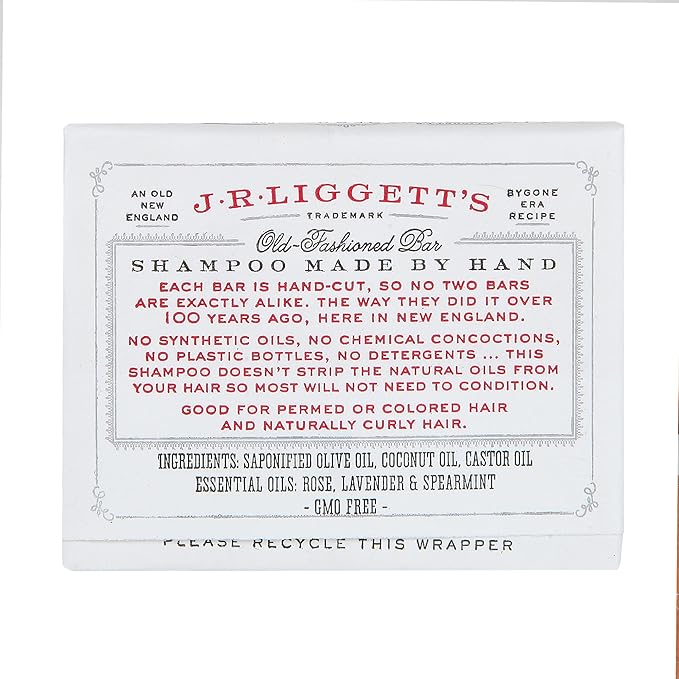 J·R·LIGGETT'S All-Natural Mini Shampoo Bars with Antioxidants - Sulfate-Free, Supports Strong and Healthy Hair, Travel Pouch Pack of 4